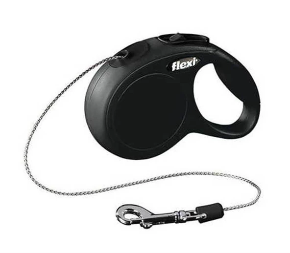 Flexi New Classic İp Otomatik Köpek Gezdirme Tasması Siyah XS 3 mt ürün görseli 1
