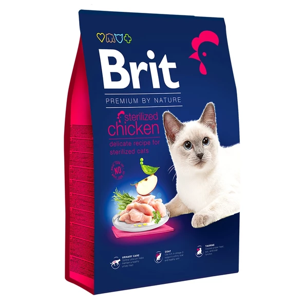 Brit Premium Tavuk Etli Kısırlaştırılmış Yetişkin Kedi Maması 8 kg ürün görseli 1