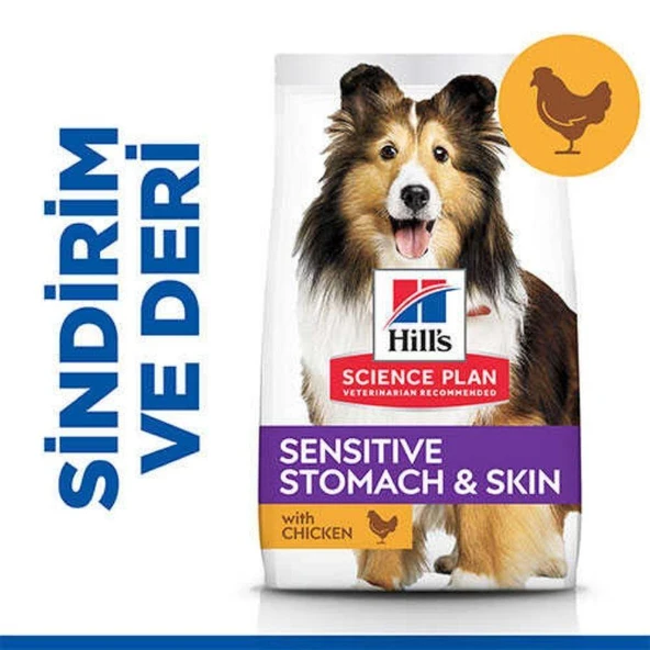 Hill's SCIENCE PLAN Sensitive Skin Tavuklu Orta Irk Yetişkin Köpek Maması 14 kg ürün görseli 1