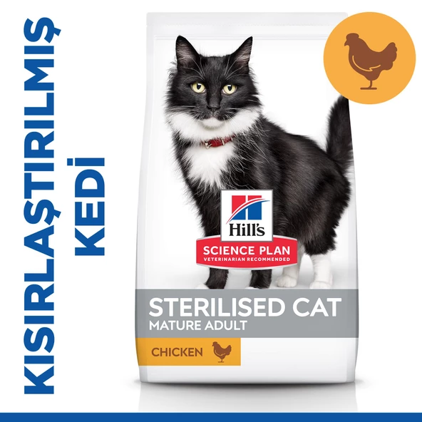 Hill's SCIENCE PLAN Kısırlaştırılmış +7 Yaşlı Tavuklu Kedi Maması 1,5 kg ürün görseli 1