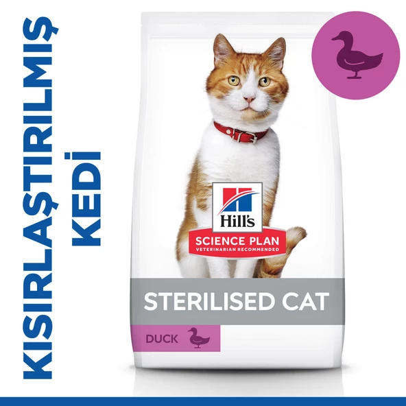 Hill's SCIENCE PLAN Kısırlaştırılmış Yetişkin Ördekli Kedi Maması 8 kg + 2 kg ürün görseli 1