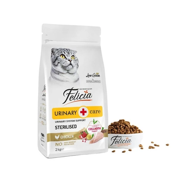 Felicia Düşük Tahıllı Tavuklu HypoAllergenic Kısırlaştırılmış Yetişkin Kedi Maması 2 kg ürün görseli 1