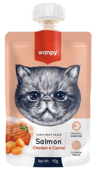 Wanpy Taze Somonlu ve Tavuklu  Kedi Et Ezmesi 90 gr ürün görseli 1