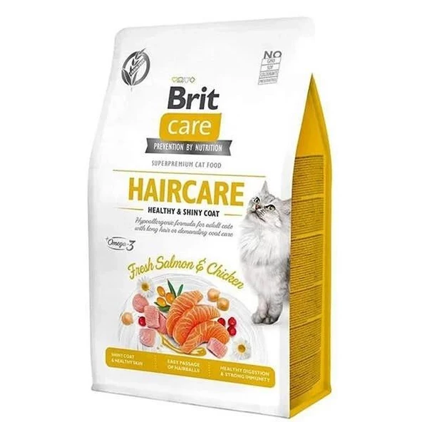 Brit Care Haircare Hipoalerjenik Deri ve Tüy Sağlığı için Tahılsız Yetişkin Kedi Maması 2 kg ürün görseli 1