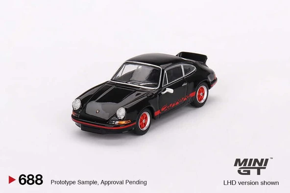 Mini GT 688 Porsche 911 RS 2.7 Black With Red Livery LHD Model Araba ürün görseli 1