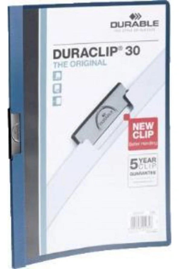 Durable Sıkıştırmalı Dosya DuraClip Ortadan Klipsli 30 Sayfa A4 Lacivert (25 Li Paket) ürün görseli 1