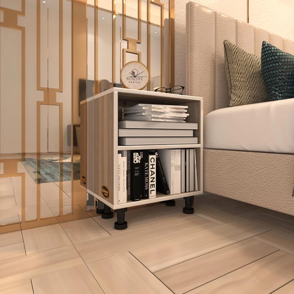 Kenzlife komodin matti crd 48*40*40 ayarlı ayaklı komidin kitaplık ürün görseli 1