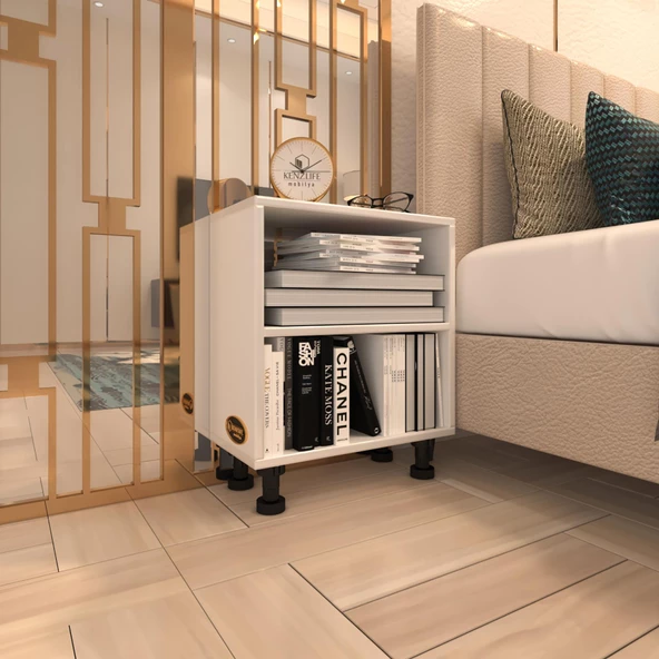 Kenzlife komodin matti byz 48*40*40 ayarlı ayaklı komidin kitaplık ürün görseli 1
