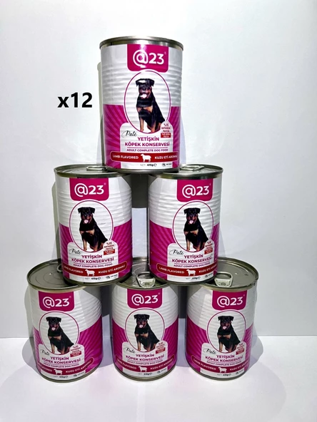 @23 Yetişkin Köpek Konservesi Kuzu Eti  Aromalı 415 g x 12 adet ürün görseli 1