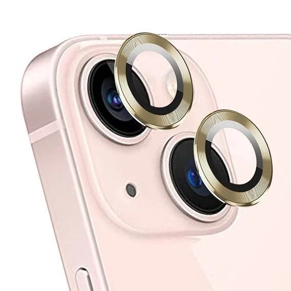 Apple iPhone 15 Plus 6.1'' Metal Çerçeveli Kamera Koruma Lensi Gold ürün görseli 1