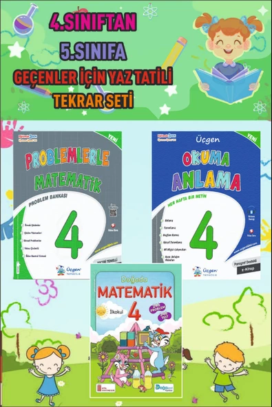 Üçgen 4.Sınıftan 5.Sınıfa Geçenler İçin Yaz Tekrar Seti ürün görseli 1