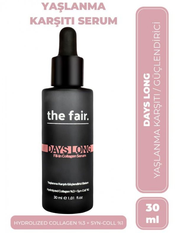 the fair. Days Long Fill-in Collagen Vegan Yaşlanma Karşıtı Peptit Cilt Serumu  3 Hidrolize Kolajen 30 ml ürün görseli 1