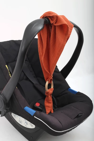 Luckka Çok Amaçlı Müslin Oyuncak , Diş Kaşıyıcı , Puset Oyuncağı , Emzik Tutacağı ,  Fular - ZTCRINKLETOY  Kiremit ürün görseli 1