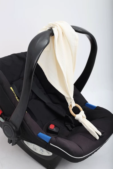 Luckka Çok Amaçlı Müslin Oyuncak , Diş Kaşıyıcı , Puset Oyuncağı , Emzik Tutacağı ,  Fular - ZTCRINKLETOY  Krem ürün görseli 1