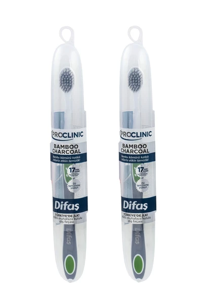 Difaş Pro Clinic Bamboo Charcoal Diş Fırçası - Muhafaza Kutulu (2 Adet) ürün görseli 1
