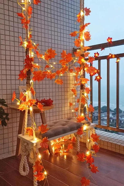 YASİMA Yasima 12 Daldekoratif Sonbahar Yapraklı Yapay Sarmaşık Ev Dekor Balkon Süs ürün görseli 1