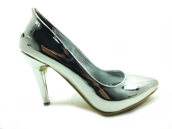 Çarıkçım Stiletto Kadın Ayakkabı Gümüş-Ayna 61 700 ürün görseli 1