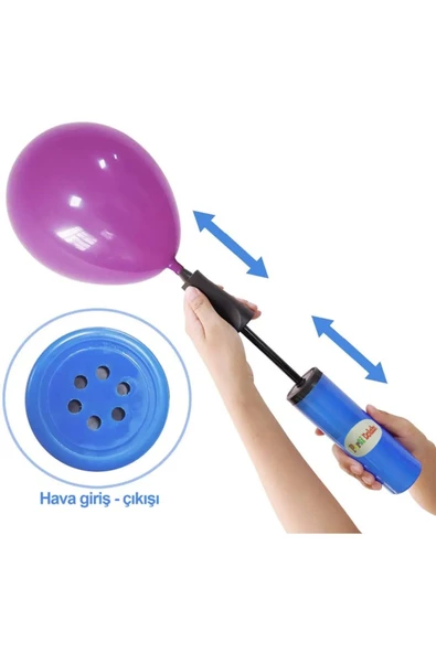 YASİMA 1 ADET 1. Sınıf Büyük Boy Çift Taraflı Renkli Balon Şişirme Pompası ürün görseli 1