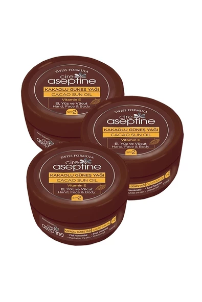CIRE ASEPTINE Kakaolu Güneş Yağı 100 Ml X 3 Adet ürün görseli 1
