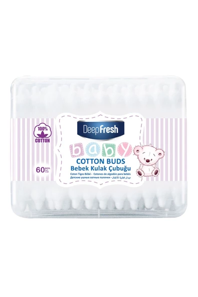 Deep Fresh Bebek Pamuklu Kulak Temizleme Çubuğu 60 Adet ürün görseli 1