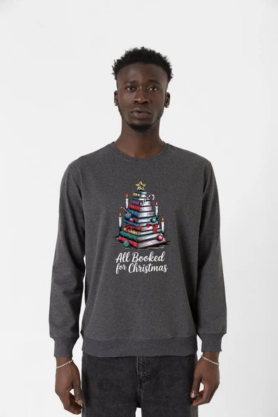 All Booked For Christmas Füme Erkek 2ip Sweatshirt ürün görseli 1