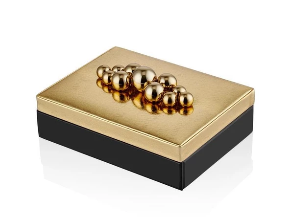 LAMEDORE ROLLING STONE BLACK GOLD LARGE BOX 27*20*8 CM ürün görseli 1