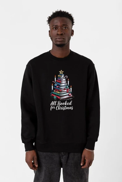All Booked For Christmas Siyah Erkek 2ip Sweatshirt ürün görseli 1