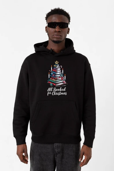 All Booked For Christmas Siyah Erkek 3ip Kapşonlu Sweatshirt ürün görseli 1