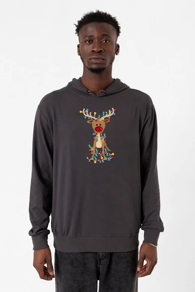 Adorable Reindeer Christmas Füme Erkek 2ip Kapşonlu ürün görseli 1