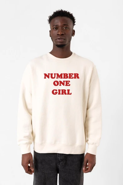 Rose Number One Girl Ekru Erkek 2ip Sweatshirt ürün görseli 1