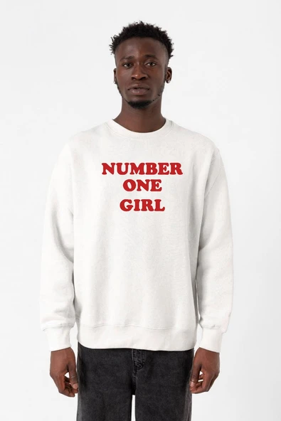 Rose Number One Girl Beyaz Erkek 2ip Sweatshirt ürün görseli 1