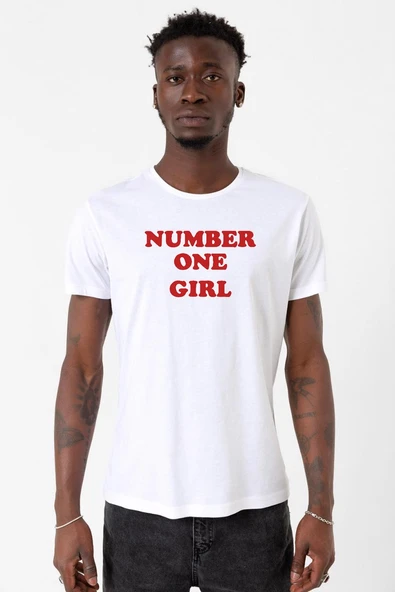 Rose Number One Girl Beyaz Erkek Bisikletyaka Tshirt ürün görseli 1