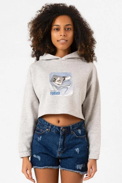 Babymonster Forever Grimelanj Kadın Crop Kapşonlu ürün görseli 1