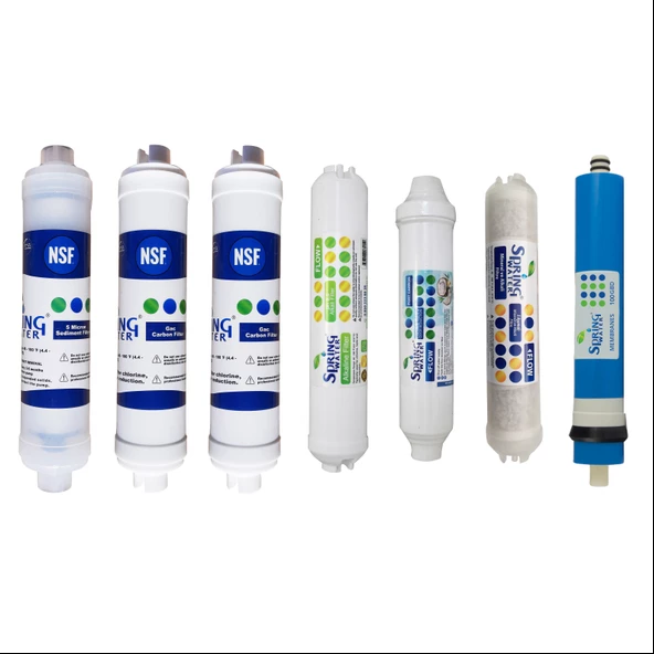Spring Water Su Arıtma Cihazları İçin Inline Spring Water 7'li Filtre Seti - 11 Aşama Yüksek Performans ürün görseli 1