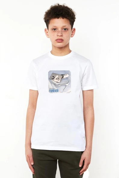 Babymonster Forever Beyaz Çocuk Bisikletyaka Tshirt ürün görseli 1