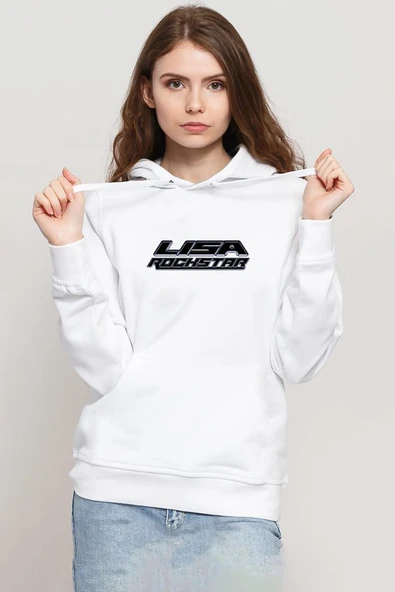 Lisa Rockstar Beyaz Kadın 3ip Kapşonlu Sweatshirt ürün görseli 1
