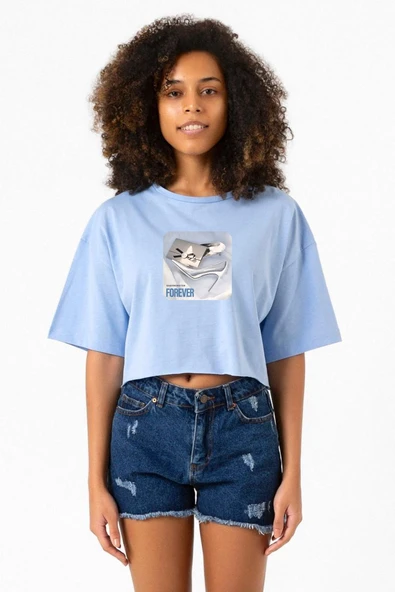 Babymonster Forever Bebe Mavi Kadın Crop Tshirt ürün görseli 1