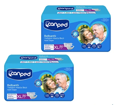 Canped Tekstil Yüzeyli Belbantlı Ekstra Büyük Boy XL 30'lu 2 Adet Hasta Bezi ürün görseli 1