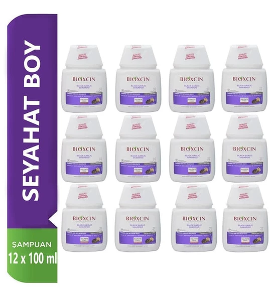 BİOXCİN SAÇ DÖKÜLMESİNE KARŞI SİYAH SARIMSAK ŞAMPUANI 100 ML SEYAHAT BOY 12 ADET ürün görseli 1