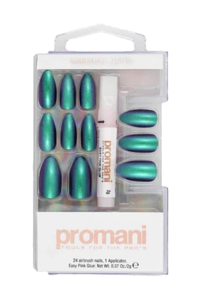 Promani Neon Petrol Takma Tırnak Kiti ürün görseli 1