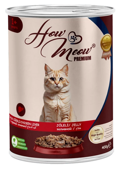 HOW MEOW 12 ADET JÖLELİ PARÇA ETLİ YETİŞKİN KEDİ YAŞ MAMASI TAVUK CİĞERLİ ürün görseli 1