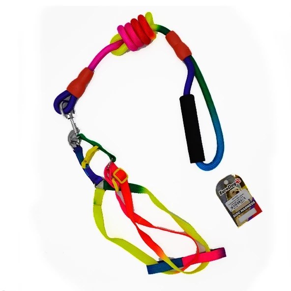 EuroDog Köpek Göğüs Tasması Gökkuşağı 14mm 120cm ürün görseli 1