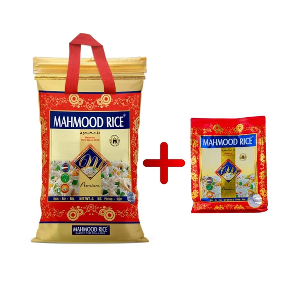 Mahmood Rıce Basmati 1121 Pirinç 4 Kg ve Basmati 1121 Pirinç 900 gr ürün görseli 1
