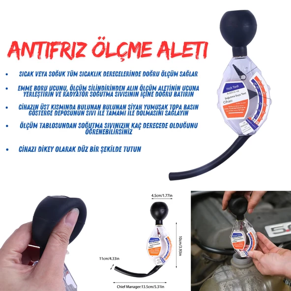 Antifiriz Ölçme Aleti Cihazı Elips Antifiriz Ölçüm Bomesi ürün görseli 1
