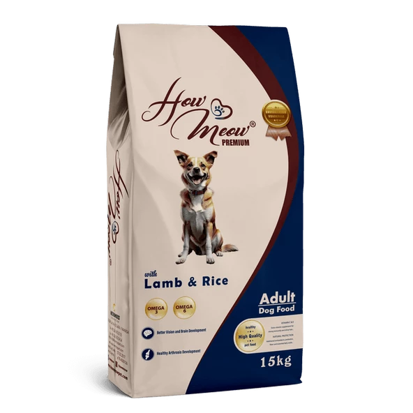 HOW MEOW YETİŞKİN KÖPEK KURU MAMASI KUZULU ve PİRİNÇLİ  15 KG ürün görseli 1