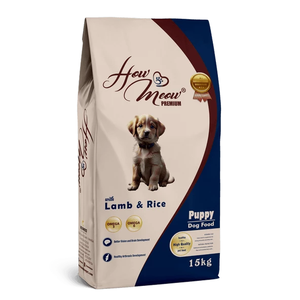 HOW MEOW YAVRU KÖPEK KURU MAMASI KUZULU ve PİRİNÇLİ  15 kg ürün görseli 1
