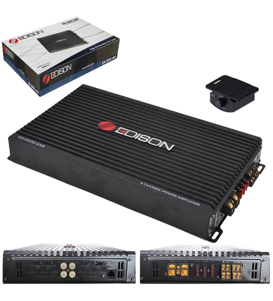 Edison ED-2000.4AB 4 Kanal Mosfet Güçlü Anfi 4x200W RMS Bass Kontrol ürün görseli 1