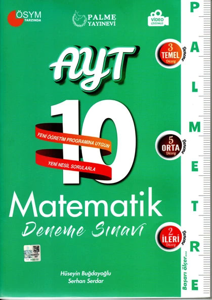 PALME YKS AYT MATEMATİK 10 DENEME PALMETRE VİDEO ÇÖZÜMLÜ *YENİ* ürün görseli 1