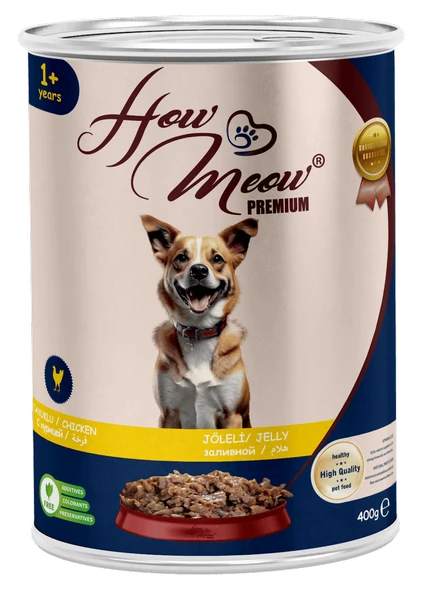HOW MEOW 12 ADET PATE YETİŞKİN KÖPEK YAŞ MAMASI TAVUKLU 400 GRAM ürün görseli 1