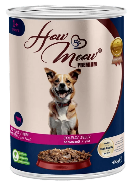 HOW MEOW 12 ADET PATE YETİŞKİN KÖPEK YAŞ MAMASI BİFTEKLİ 400 GRAM ürün görseli 1